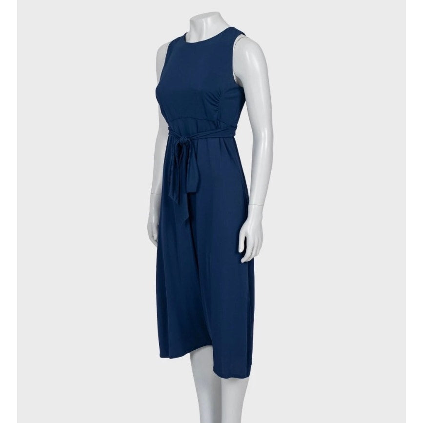 Saint Laurent Blue Viscose Tie Waist Jumpsuit - Size M pr-owned