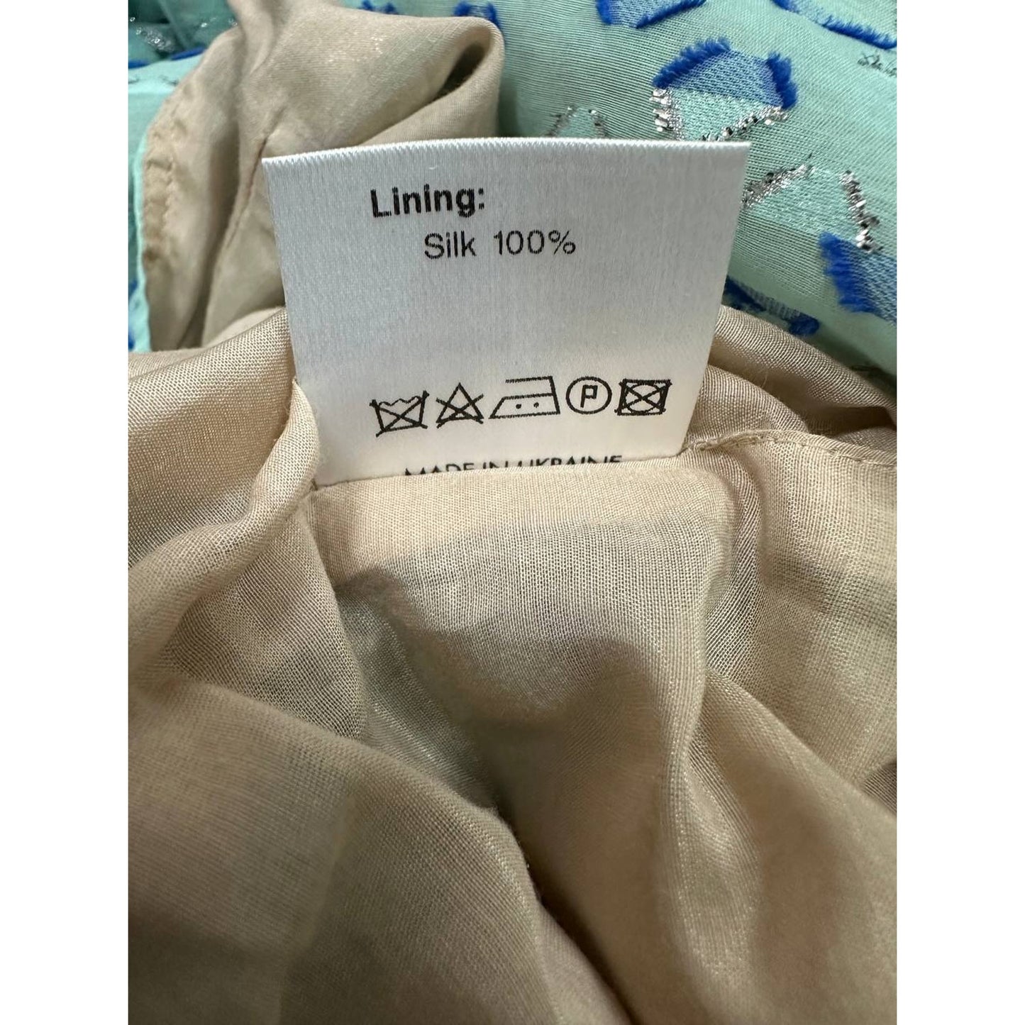 Nadya Dzyak Turquoise Bow Decorative Rings Mini Dress Sz.38 Pre-owned