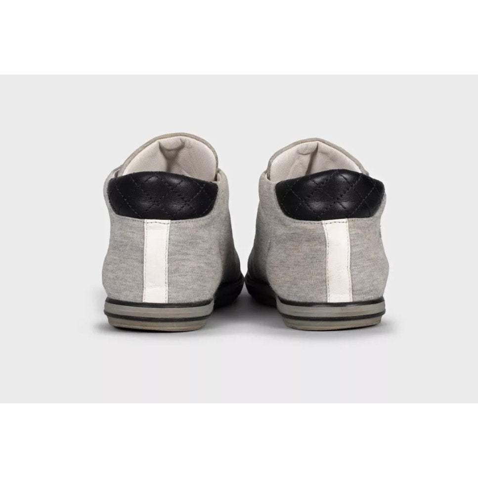 Chanel Grey Textile Leather Toe Sneakers  EU 37 Pre-owned