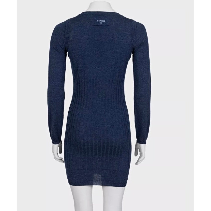 Chanel Fitted Wool & Silk Dress Sz.36 Pre-owned