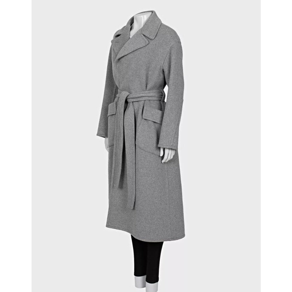 Loro Piana Grey Cashmere Wrap Coat Size S Pre-owned