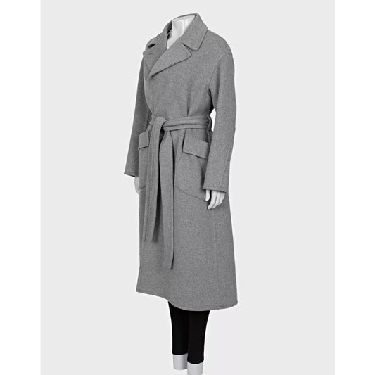 Loro Piana Grey Cashmere Wrap Coat Size S Pre-owned