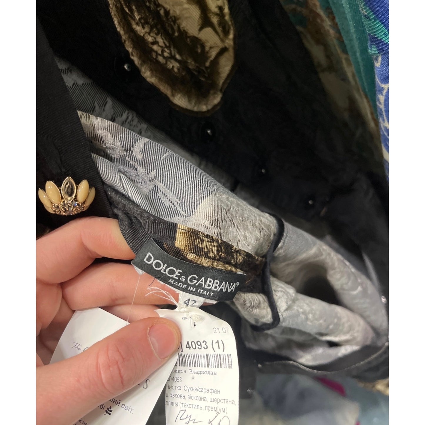 Dolce & Gabbana SS14 Black Fitted Dress Sz.42/M pre-owned