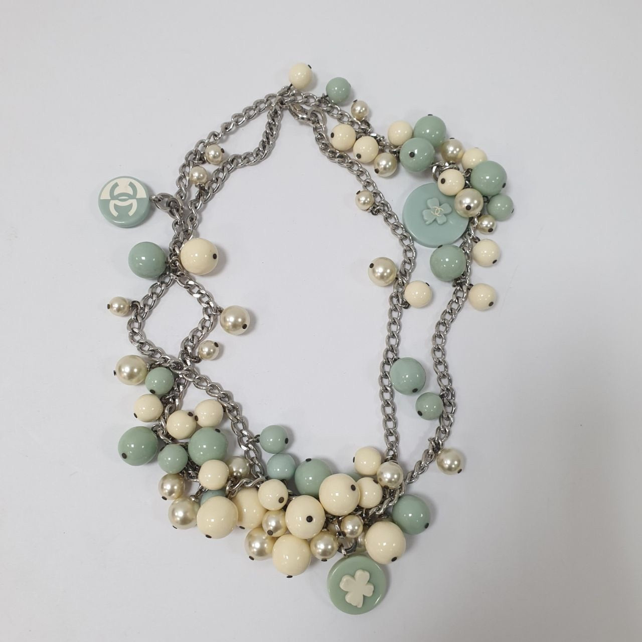 Chanel pastel jewelry set of necklace and bracelet