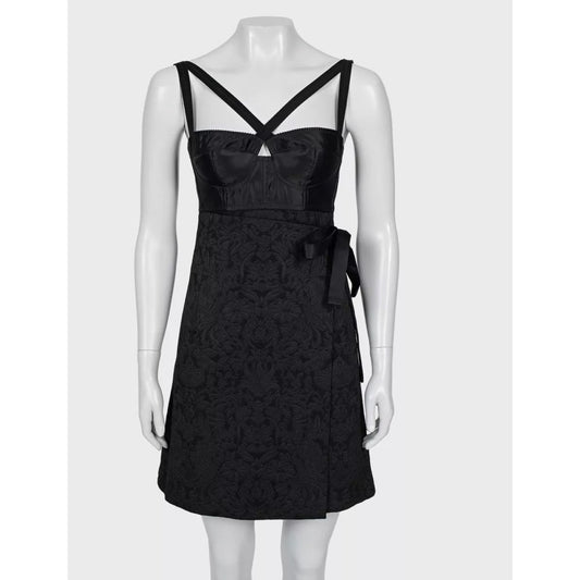 NWOT Dolce & Gabbana Black Jacquard Corset Dress - Size S (IT40) Pre-owned