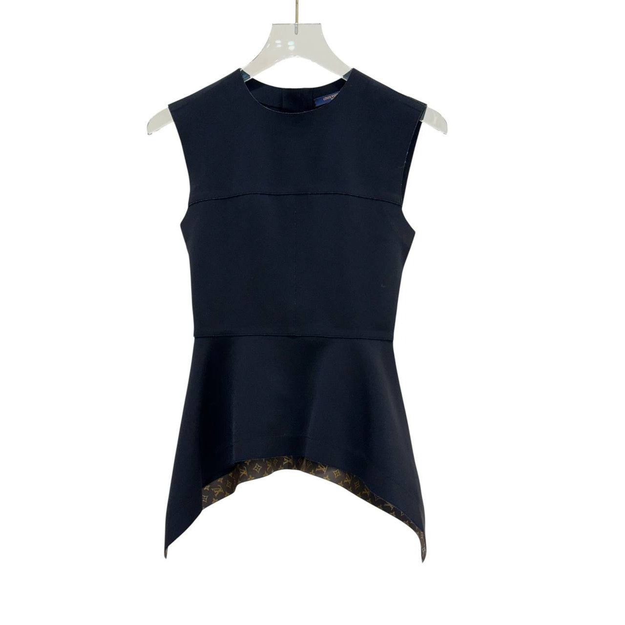 Louis Vuitton Black Monogram Peplum Top Size 34 Pre-owned