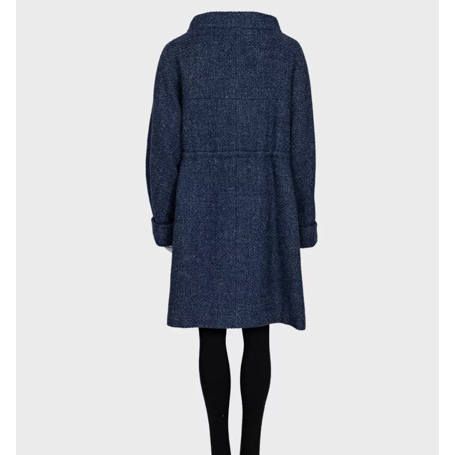Chanel Blue Wool  Fall 2012 Collection  Coat SzFR40 Pre-owned