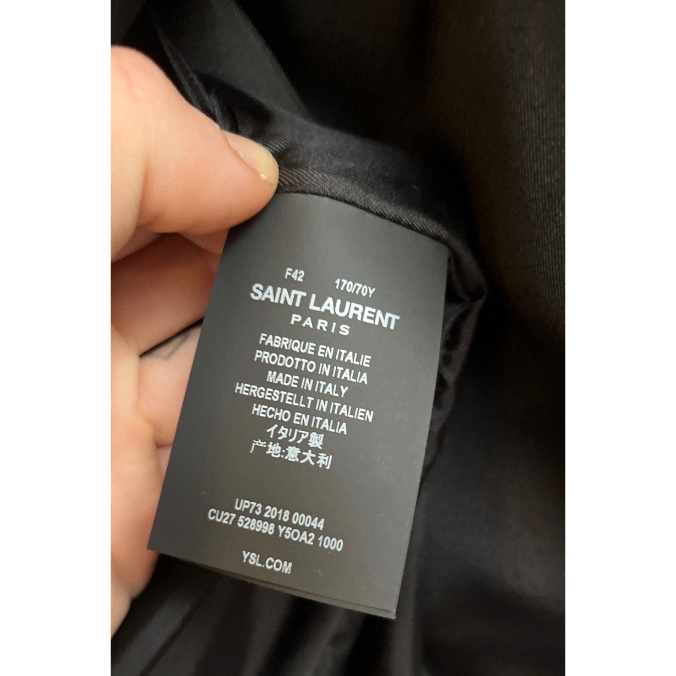 Saint Laurent Black Leather A-Line Button-Up Skirt Sz 42 Pre-owned