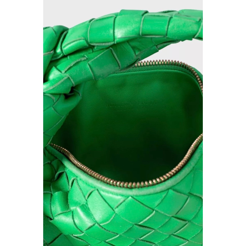 Bottega Veneta Mini Jodie Green Leather Handbag