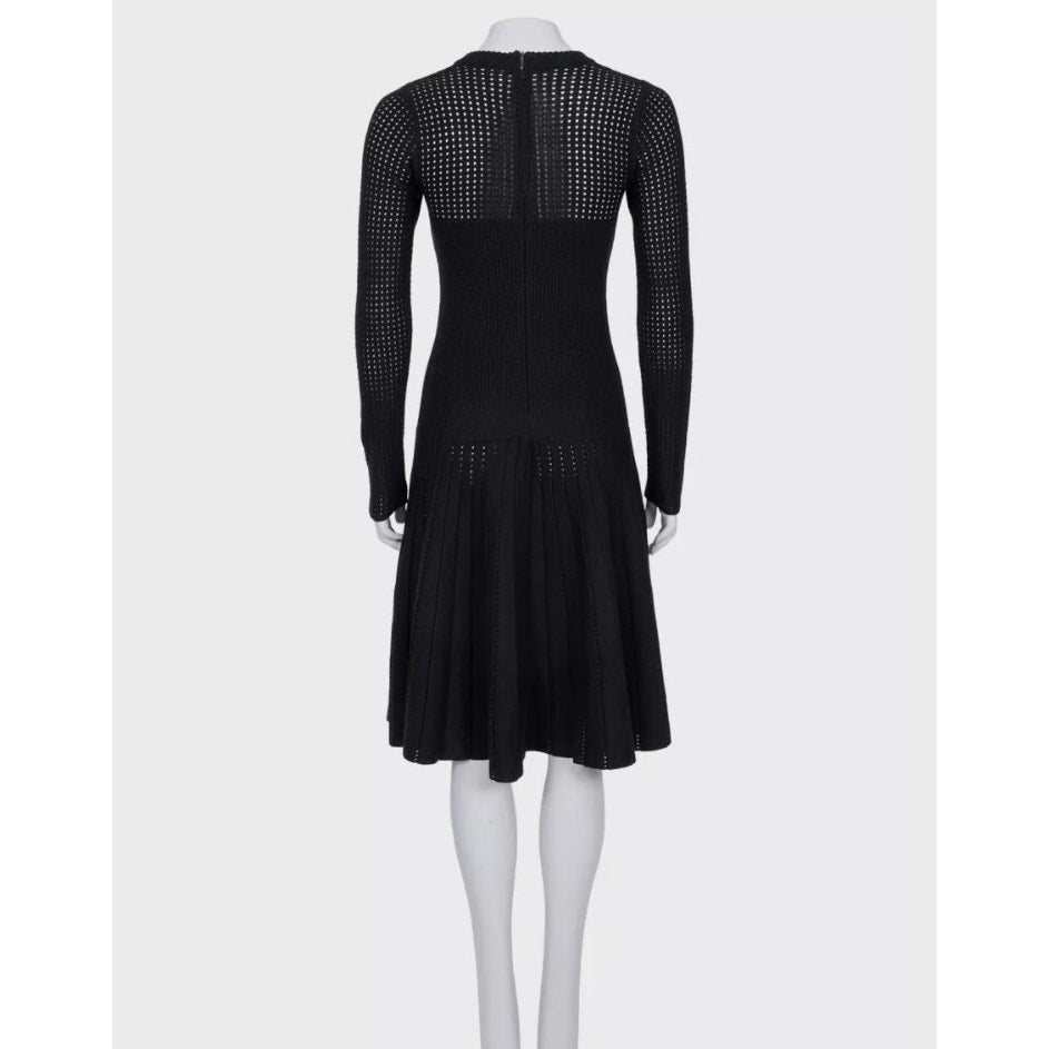 Alaïa Black Fitted Perforated Zipper Dress XS Pre-owned