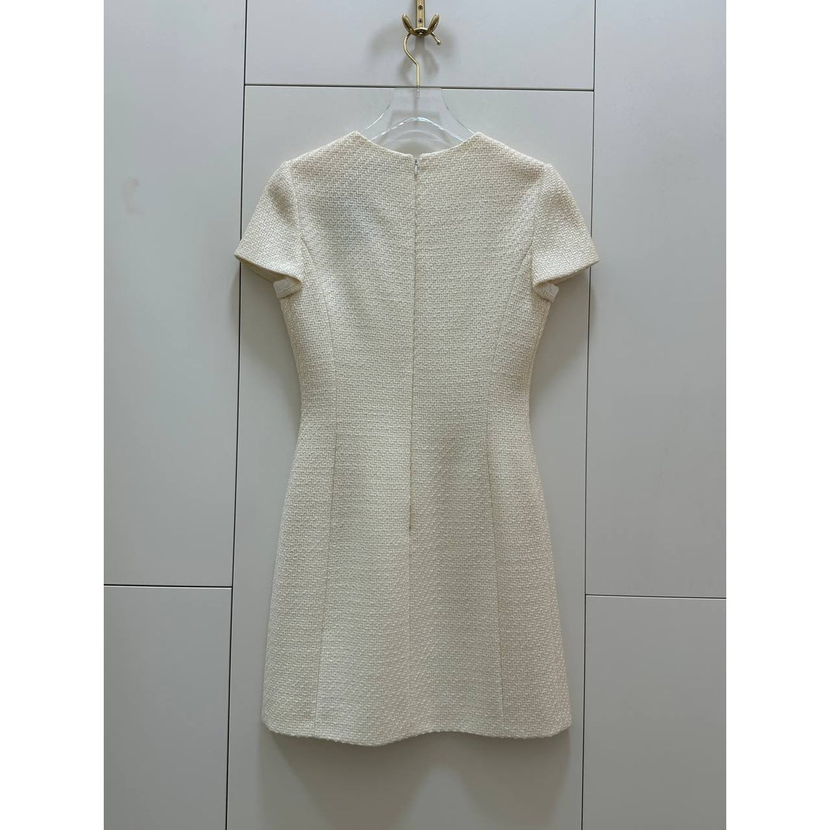 Christian Dior Ivory Wool Mini Dress Sz.38 Pre-owned