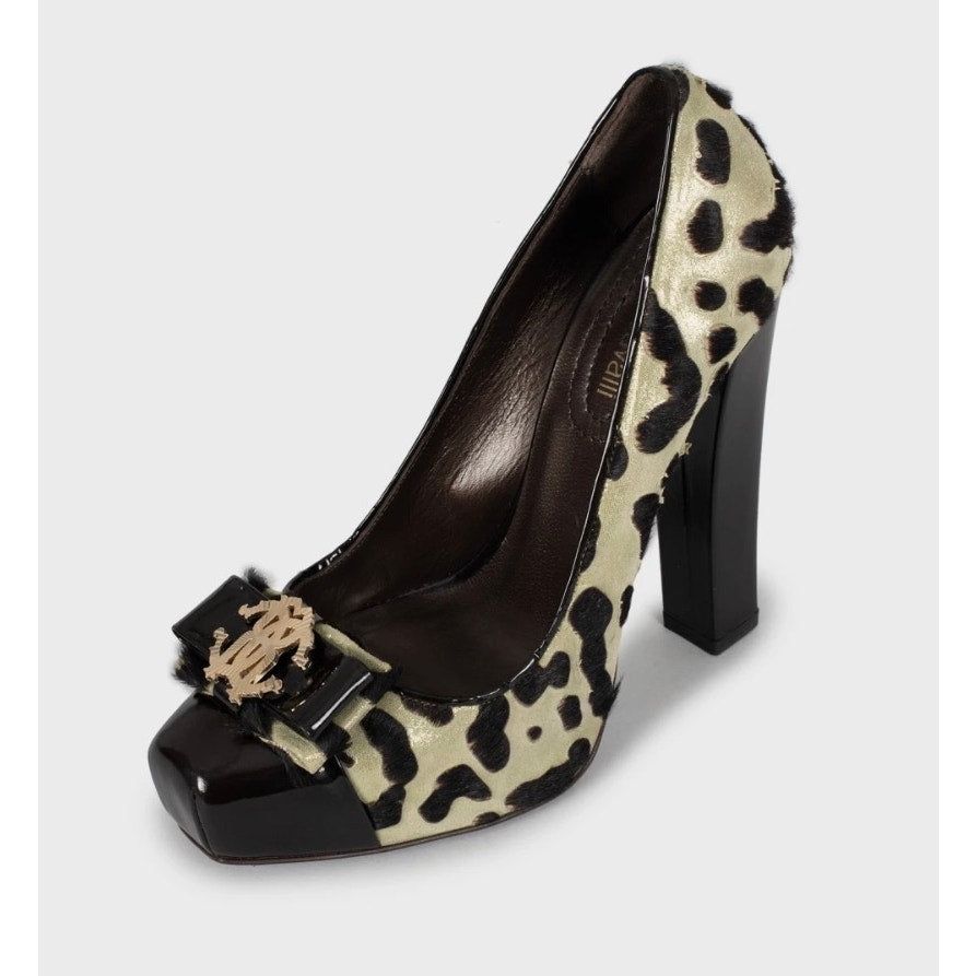 Roberto Cavalli Leather Block Heel Pumps | EU 37 pre-owned