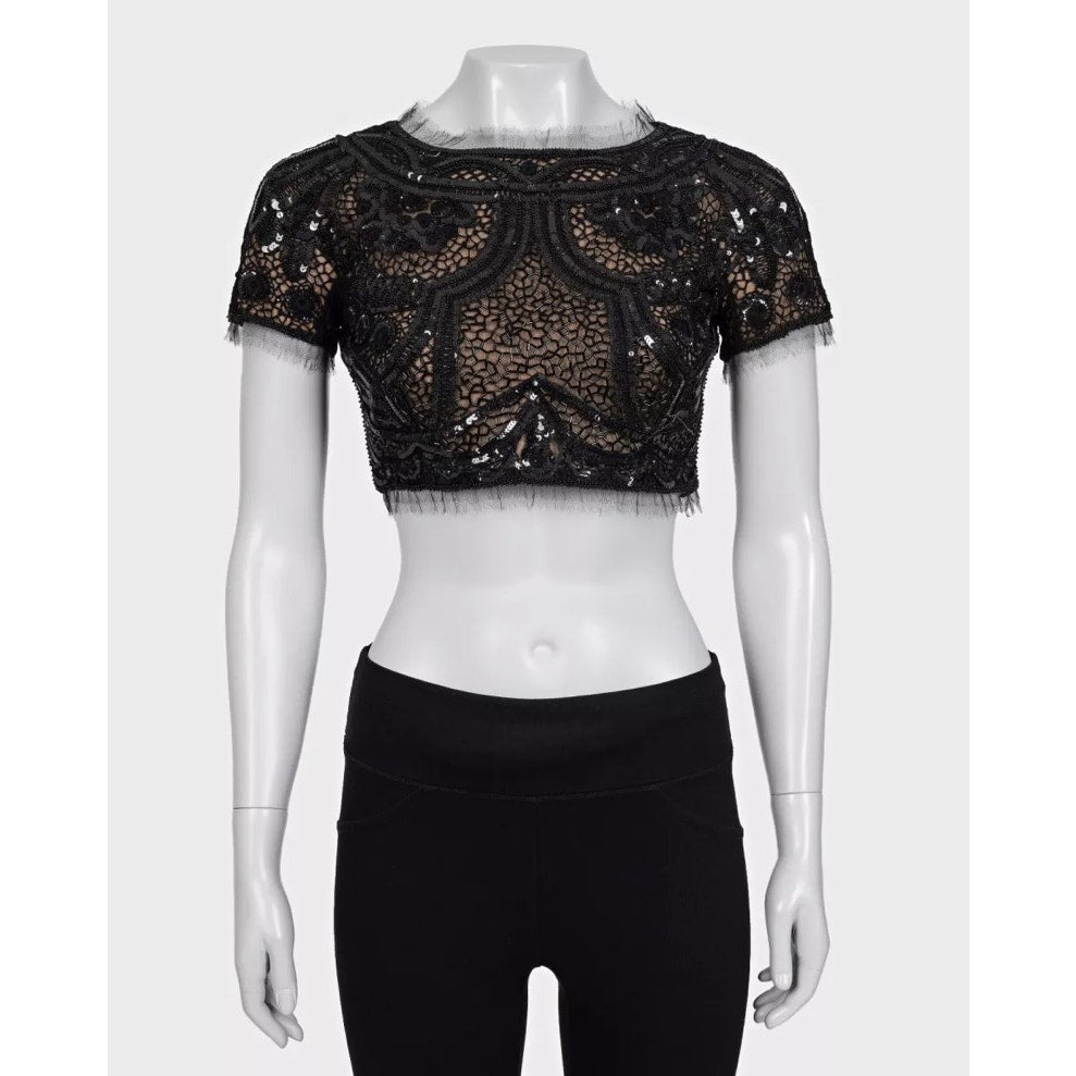 Emilio Pucci Elegant Black Sequin  Peter Dundas Top Sz.XS Pre-owned