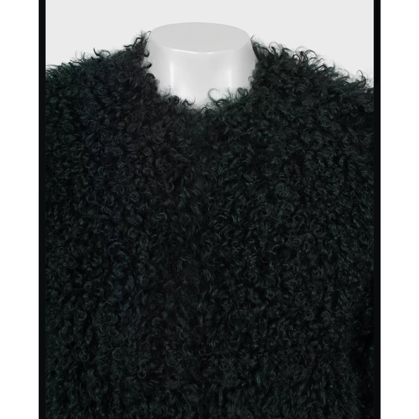 Max Mara Dark Green Karakul Fur Coat - Size XS / IT38 Pre-owned