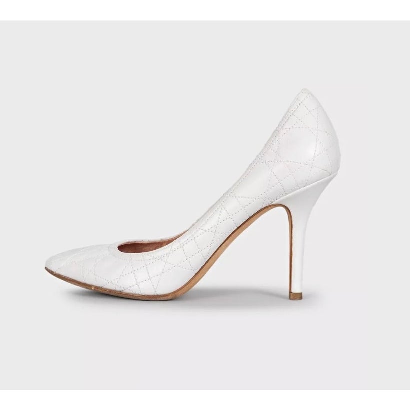 Christian Dior White Leather Stiletto Heels - EU 39.5 Pre-owned