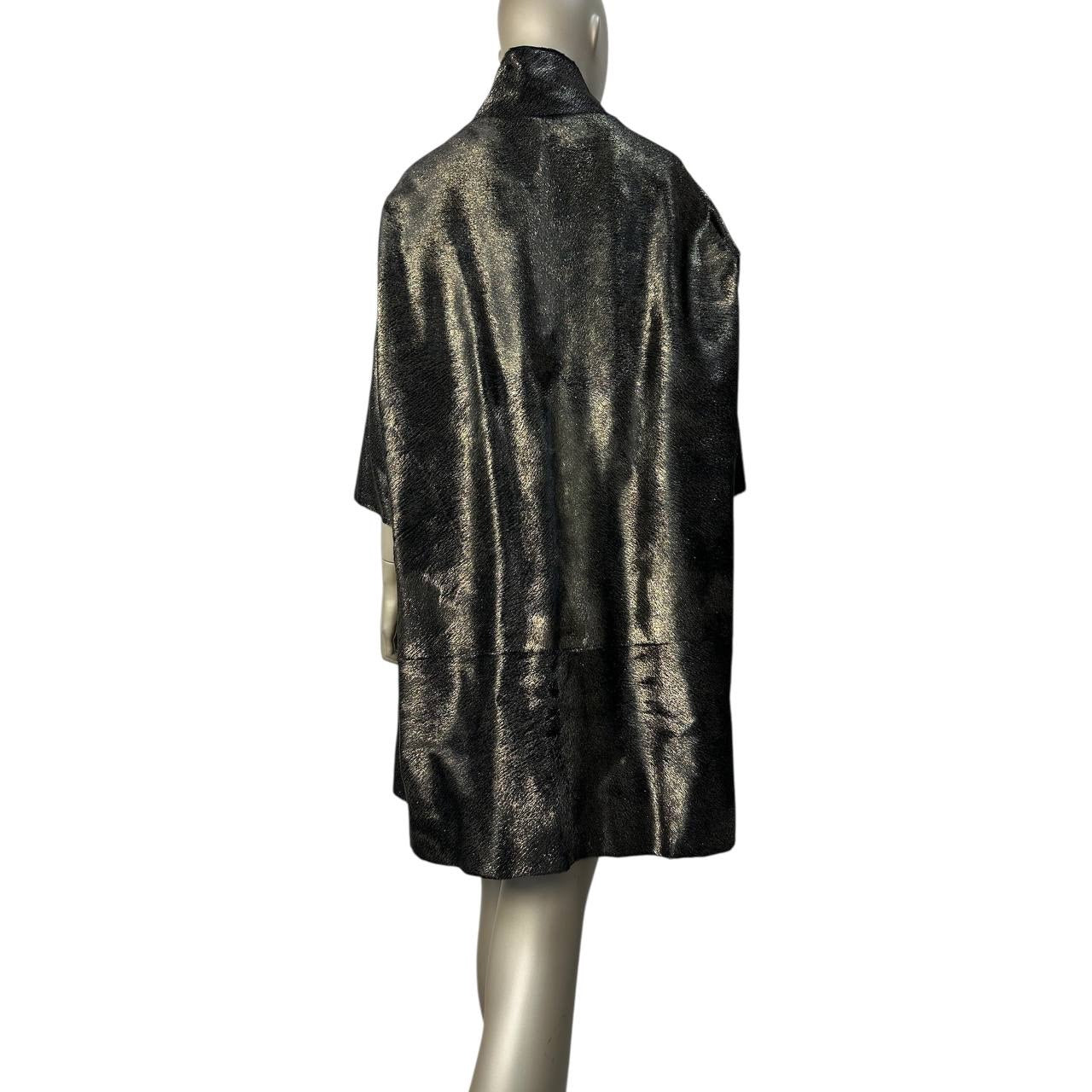 Elegant Moschino Fur & Leather Coat - IT Size 42 pre-owned