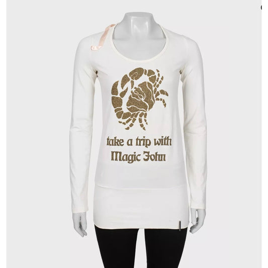 Rare Galliano White Longsleeve Sweater Tunic - Size S Pre-owned