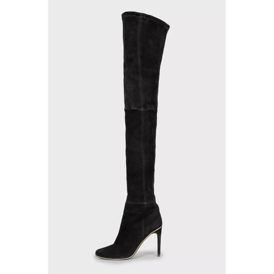 Balmain Blue Suede Over-the-Knee Boots  Sz. 38.5 Pre-owned