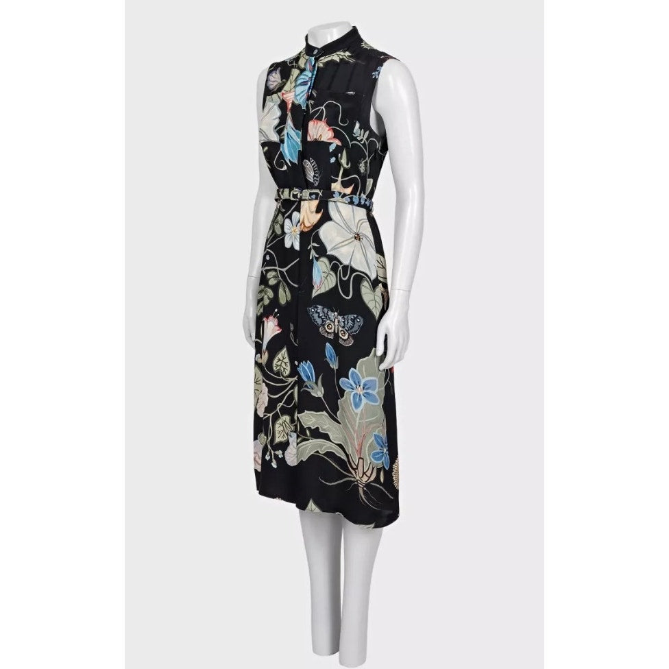 Gucci Black Printed Midi Dress - Elegant IT 40 S Pre-owned