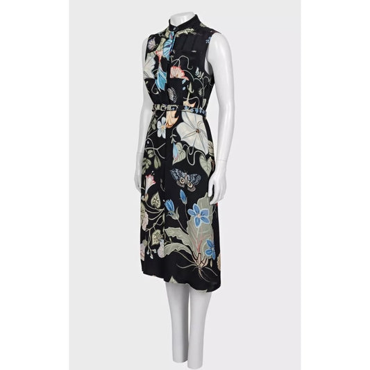 Gucci Black Printed Midi Dress - Elegant IT 40 S Pre-owned