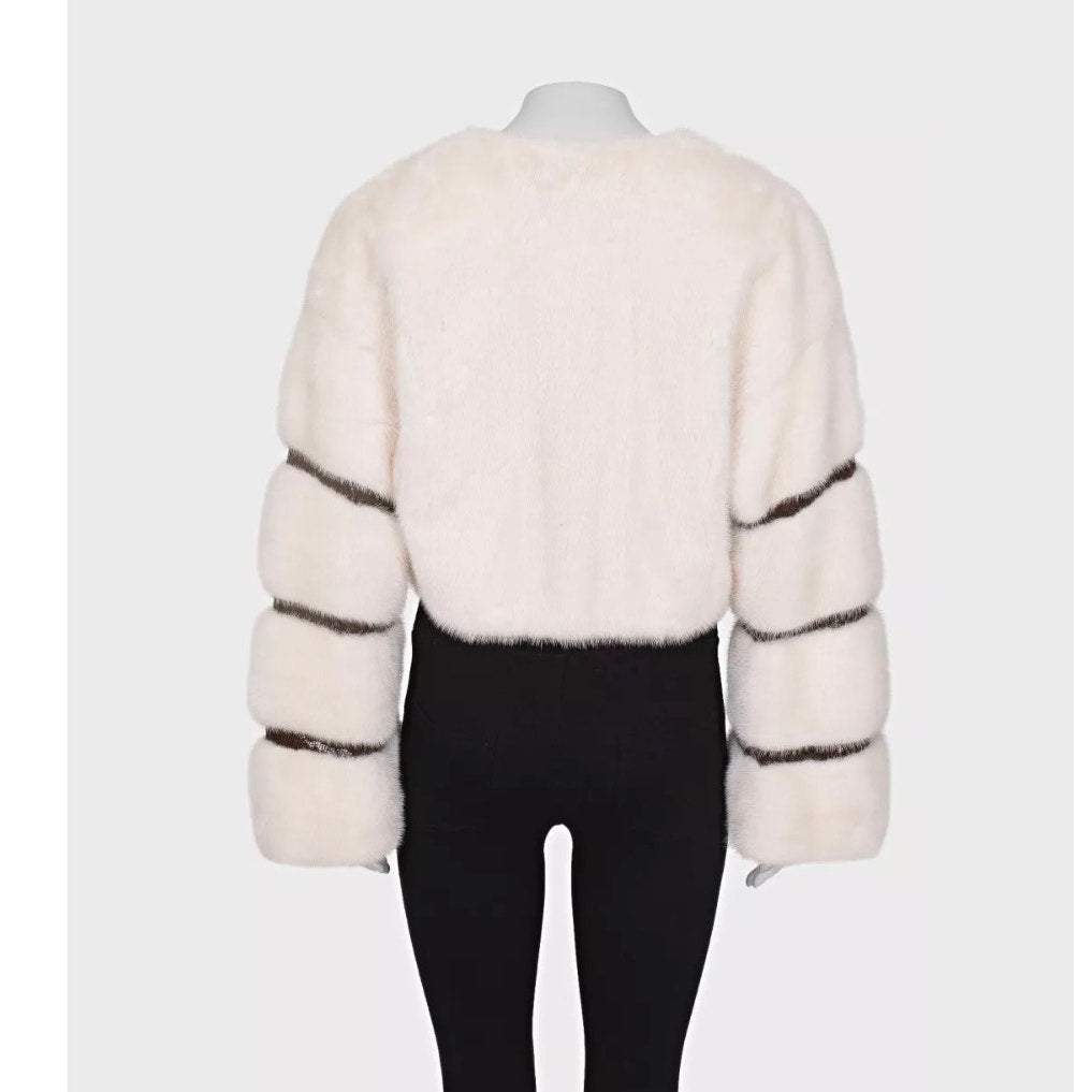 Zilli White Mink Fur Cropped Jacket IT40 | S Pre-owned