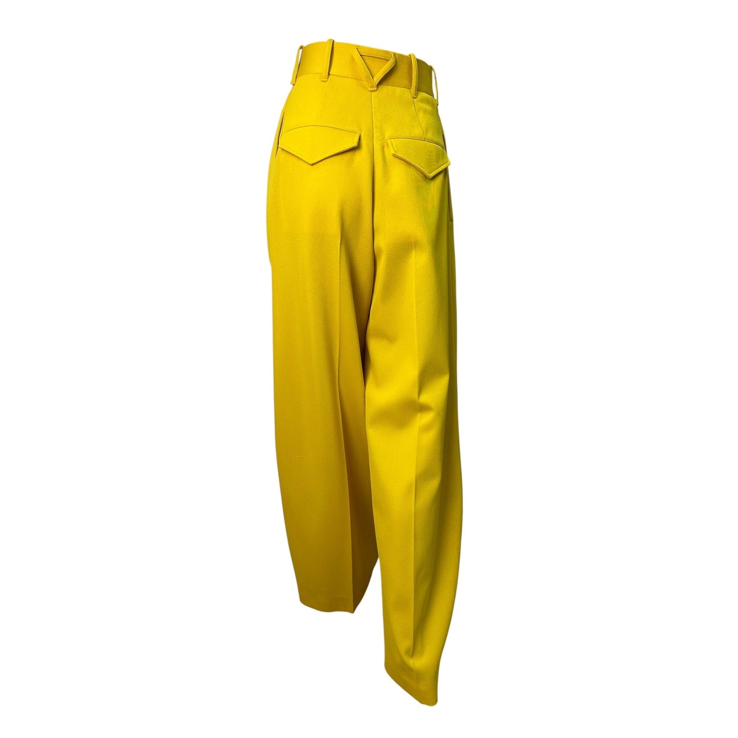 Bottega Veneta High-Waisted Yellow Wool Trousers Pants Sz.38 Pre-owned