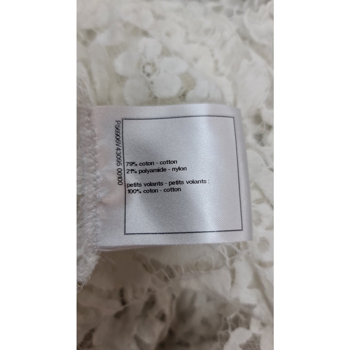 Chanel White Floral Lace Blouse Sz.36 Pre-owned