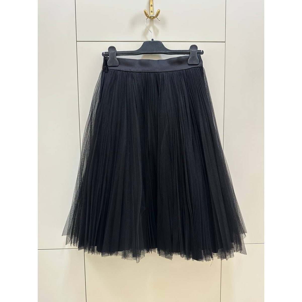 Christian Dior Black Pleated Midi Skirt Sz.38 Pre-owned