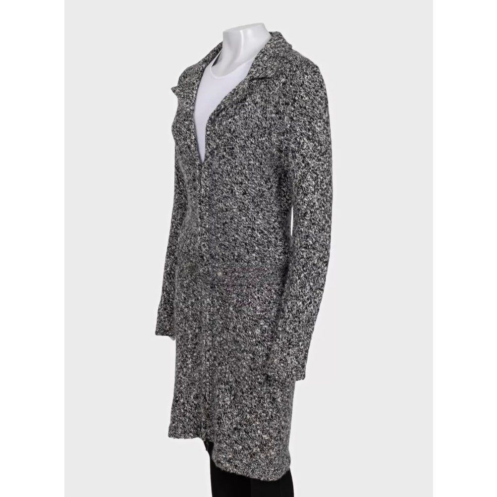 Chanel Black & White Cashmere Long Cardigan Sz.40/S Pre-owned