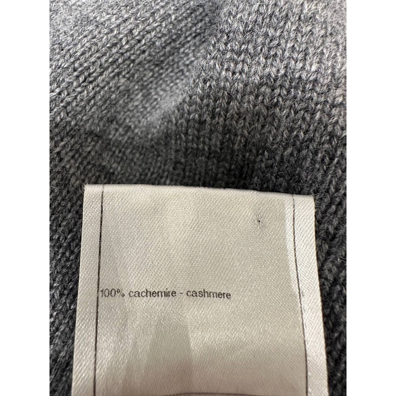 Chanel 100% Cashmere  CC Turn Lock Gray Long Cardigan Sz.38 Pre-owned