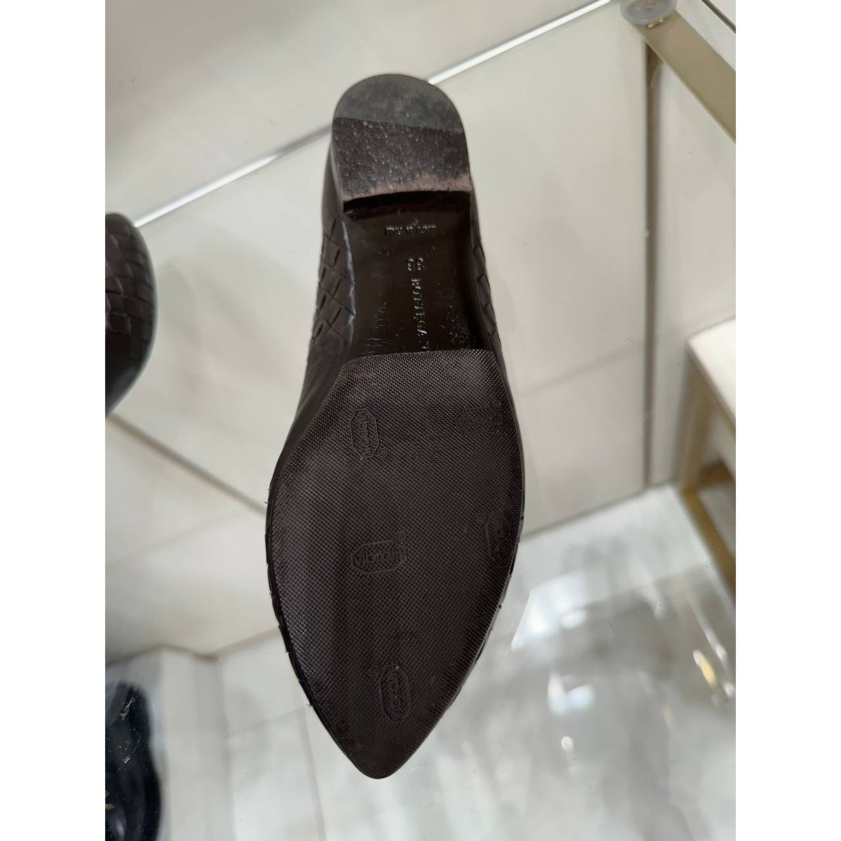 Bottega Veneta Dark Brown Leather Intrecciato Ballet Flats Sz.36 Pre-owned
