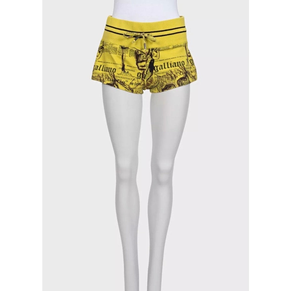 Galliano Vintage Yellow Printed Shorts Suit Set S Pre-owned