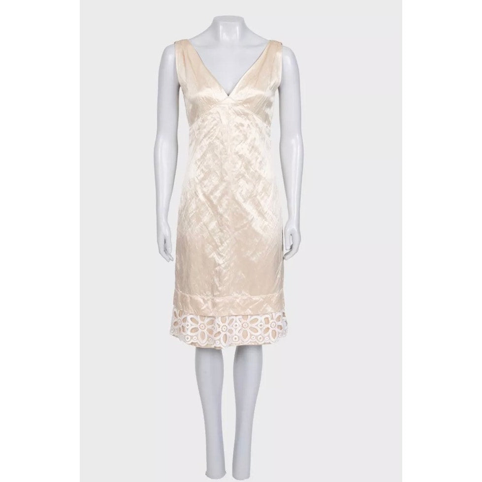 Louis Vuitton Beige Sleeveless Dress - Size 36/S Pre-owned