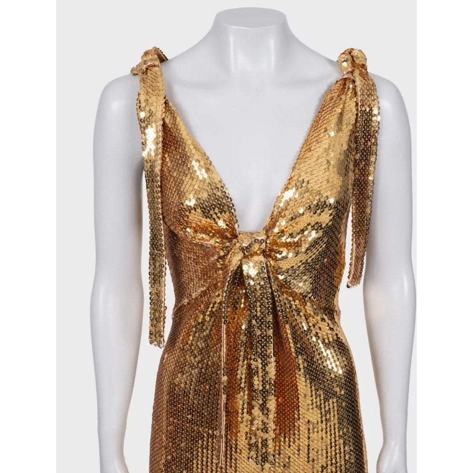 NWOT Paco Rabanne Gold Sequin Dress - Size 36/S pre-owned