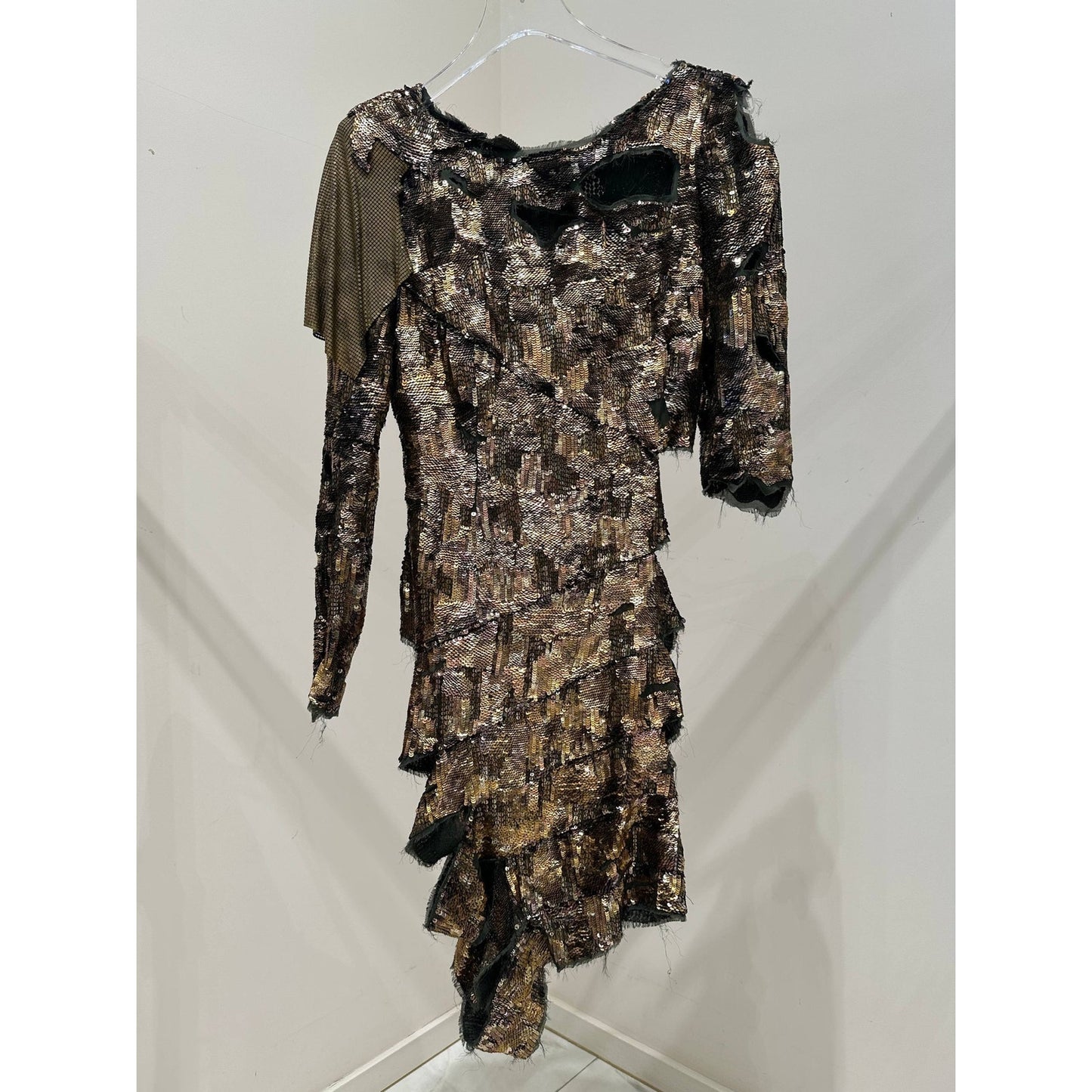 Balmain Gold Sequin Dress - SS10 Collection Size 38 Pre-owned