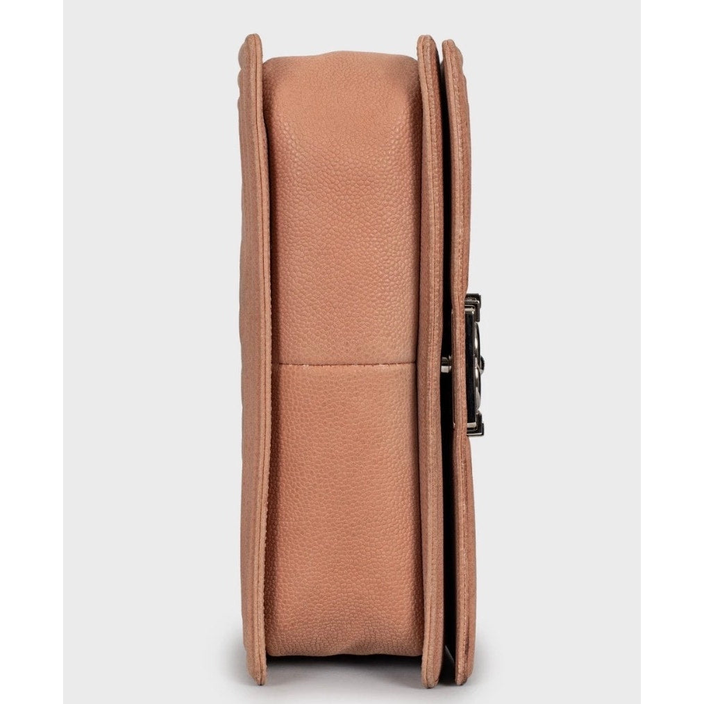 Authentic Chanel Boy Medium Brown Leather Crossbody Bag Pre-owned