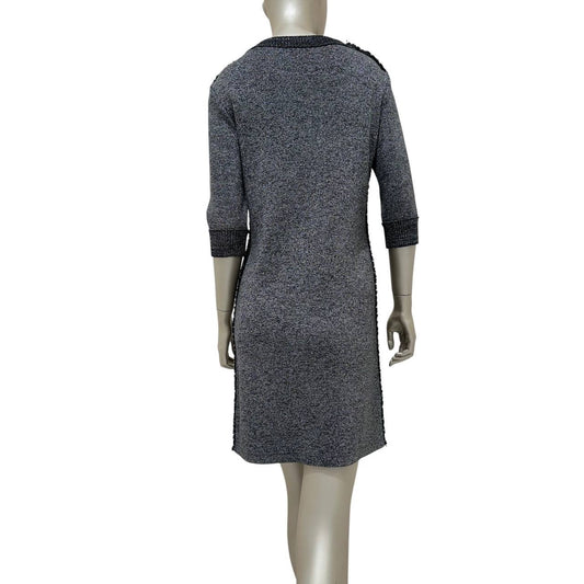 Chanel Pre-Fall 2017 Grey Wool Cashmere Shift Dress Sz.38 pre-owned