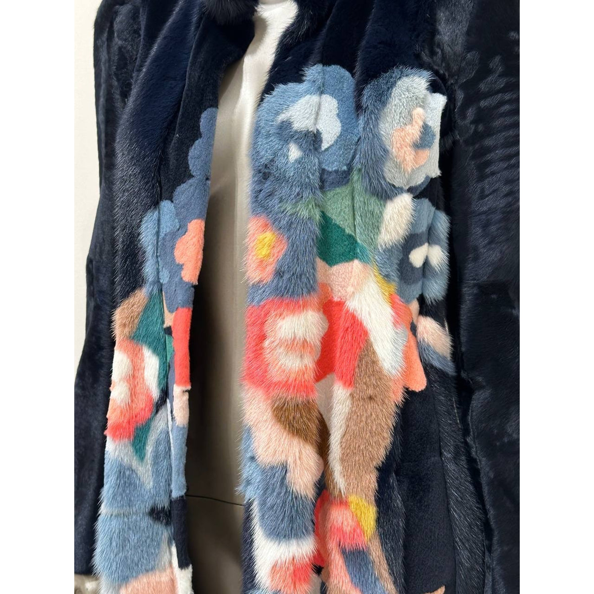 FendiCoat with Multicolor Floral Intarsia Sz.42 Pre-owned