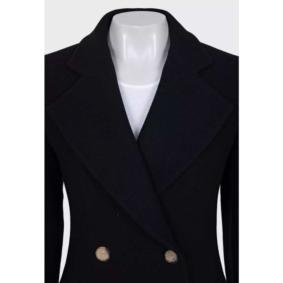 Khaite Black Wool Tailored Coat - Size US 4 / S pre-owned