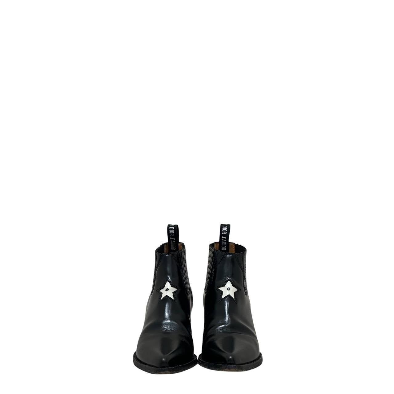 Christian Dior J'Adior L.A. Star Leather Ankle Boots Sz.37.5 Pre-owned