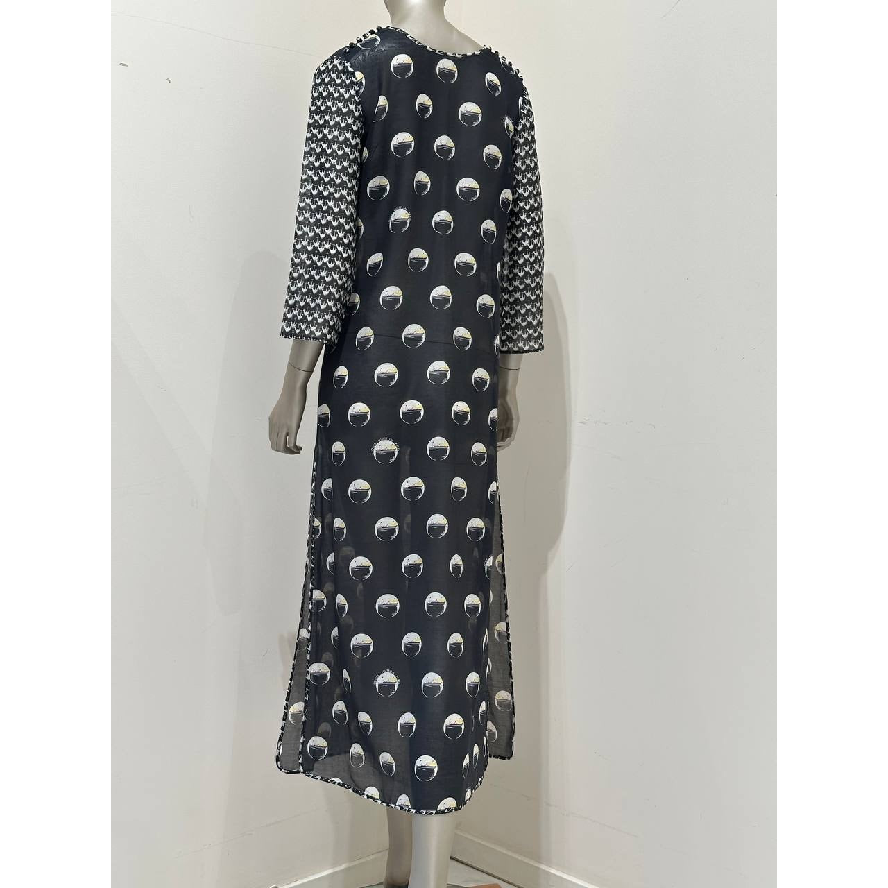 Louis Vuitton Marc Jacobs Black Graphic Print Dress Sz.36 Pre-owned