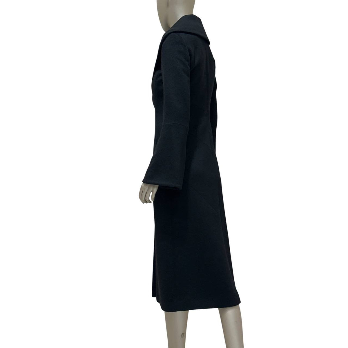CHANEL 09 Black Cashmere Long Coat Sz.36 Pre-owned