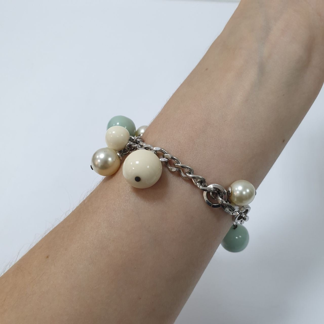 Chanel pastel jewelry set of necklace and bracelet