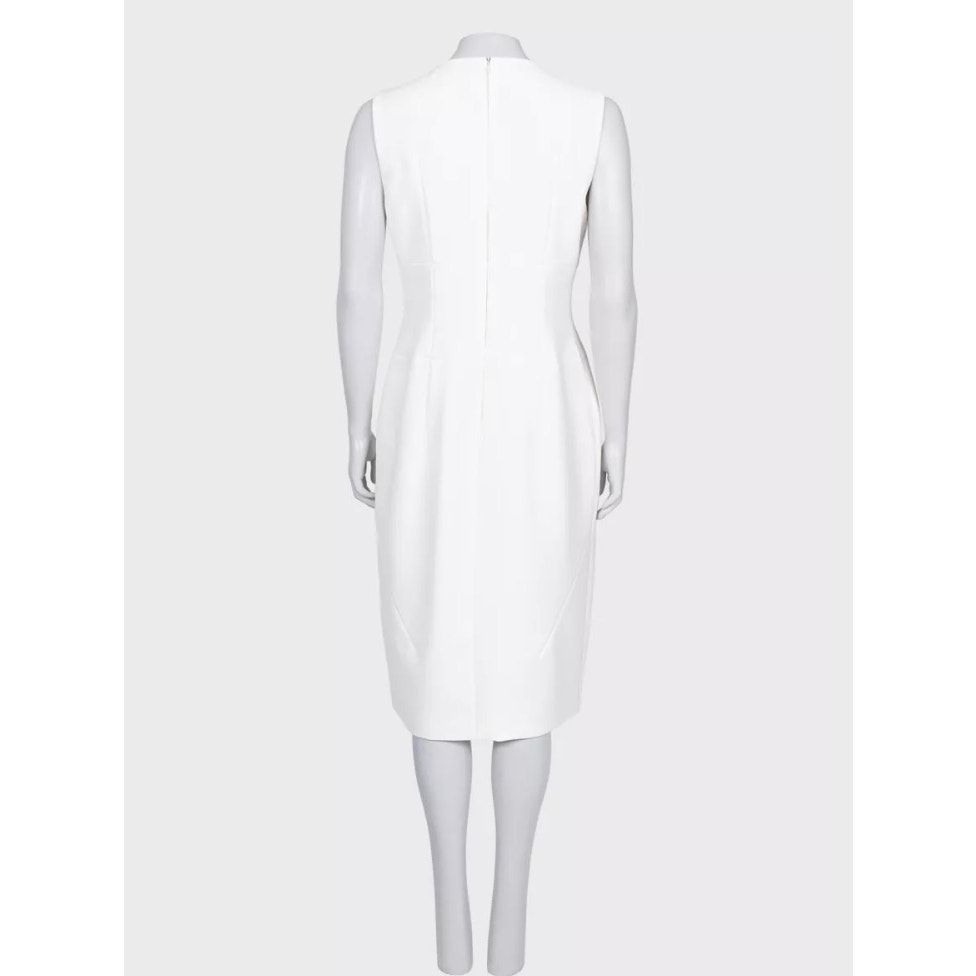 Balmain White Fitted Dress - FR 42 / XL Pre-owned