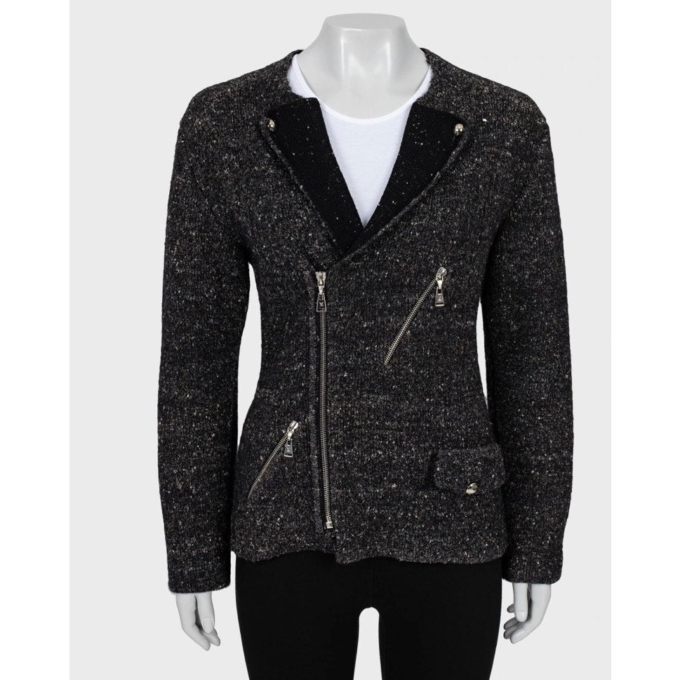 NWOT Louis Vuitton Brown Zip-Up Cardigan Jacket, Size S Pre-owned