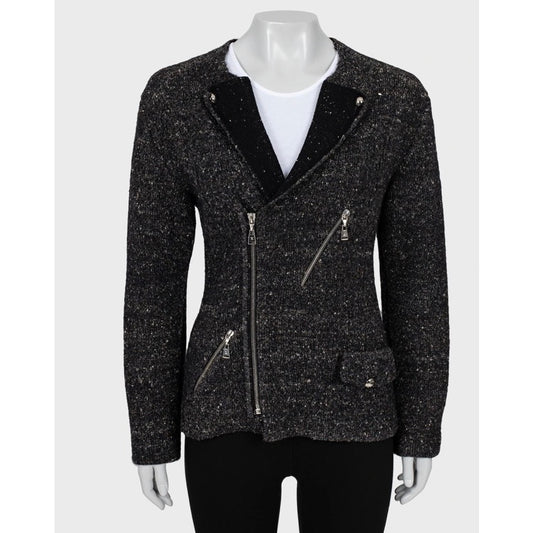 NWOT Louis Vuitton Brown Zip-Up Cardigan Jacket, Size S Pre-owned