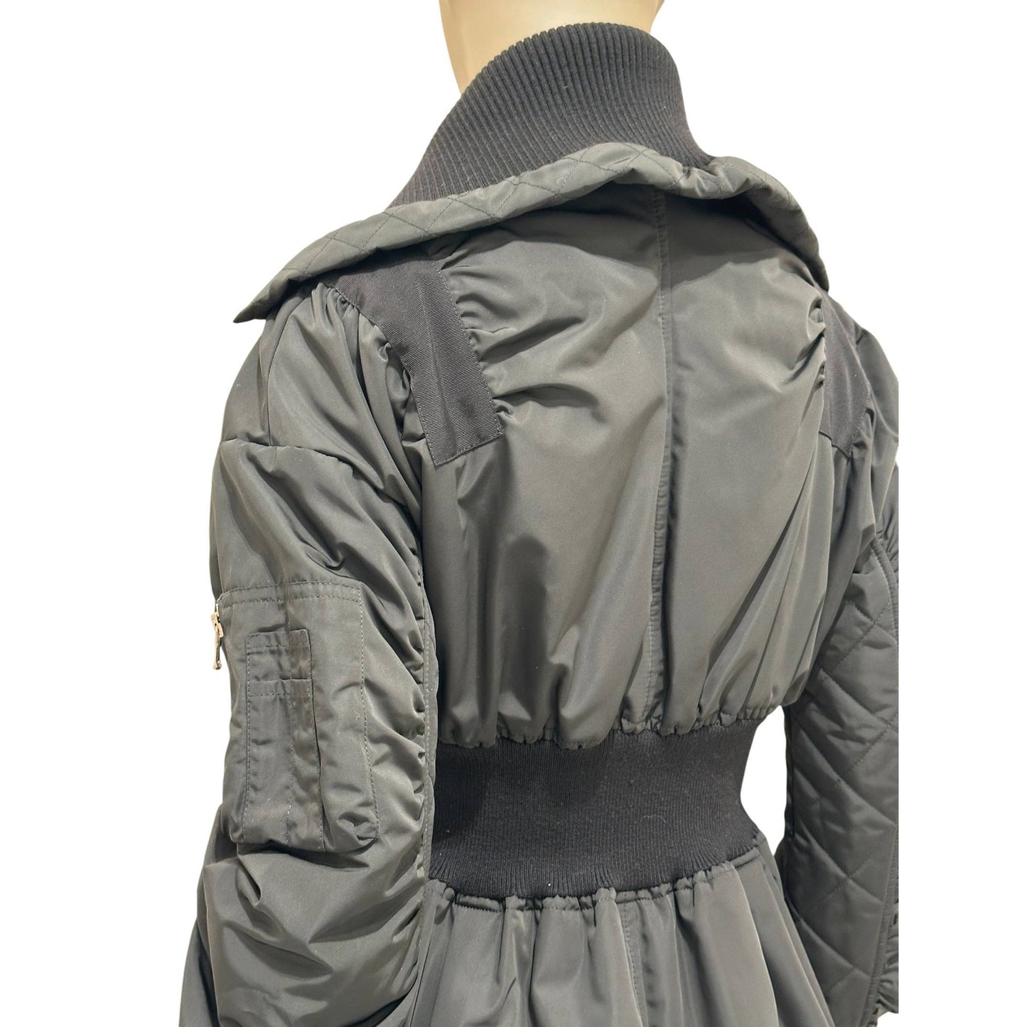 Alexander McQueen Black Couture Down Bomber Jacket  Sz.42 Pre-owned