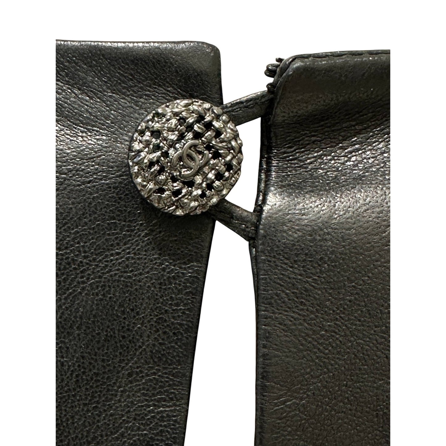 Chanel Tweed & Leather Dress Sz/36 Pre-owned