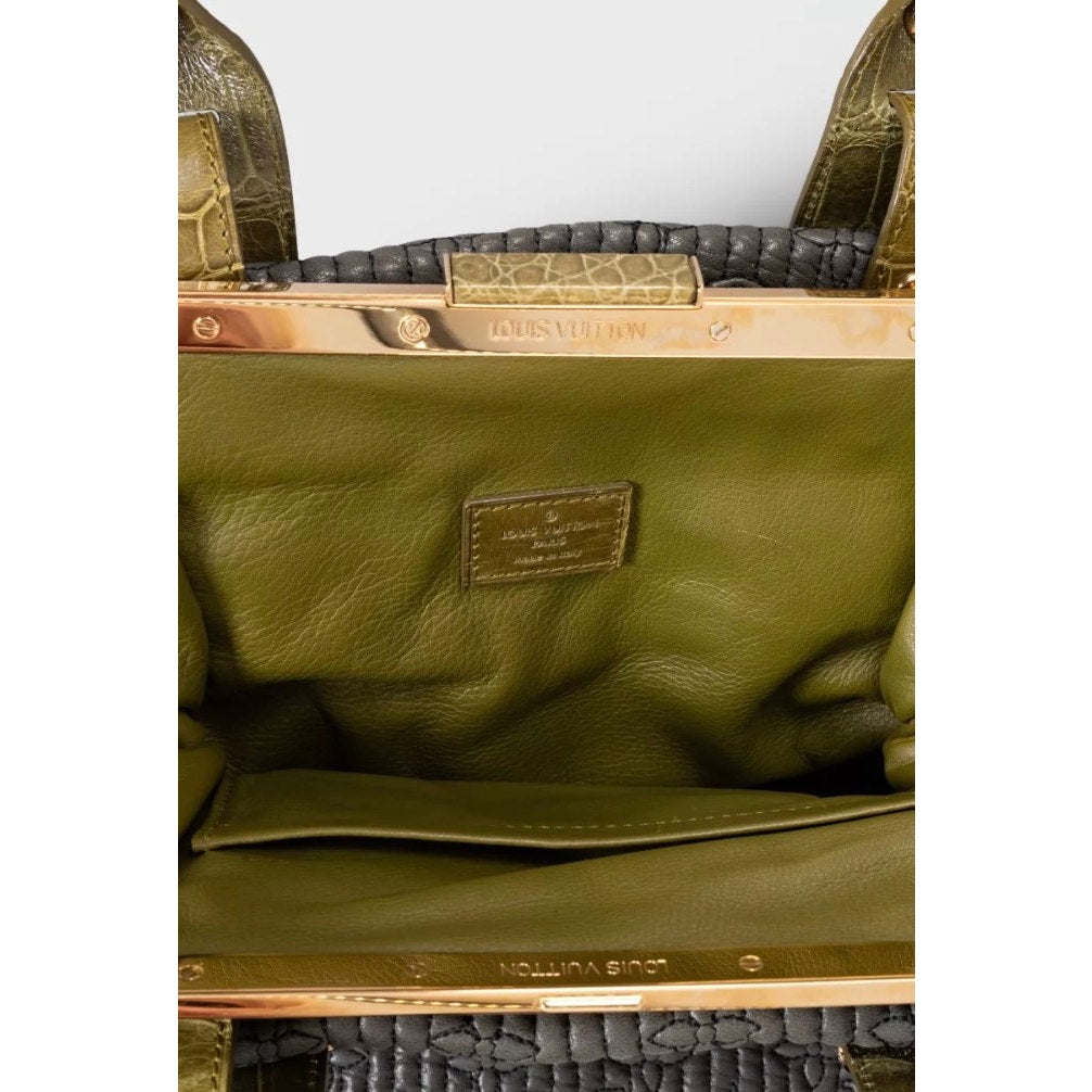 Louis Vuitton Rare Motard Biker Crocodile Print Lambskin Shoulder Bag Pre-owned