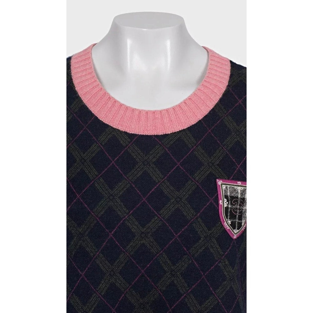 Chanel Paris-Edimbourg Cashmere Wool Blend Knit Dress Sz.44 Pre-owned
